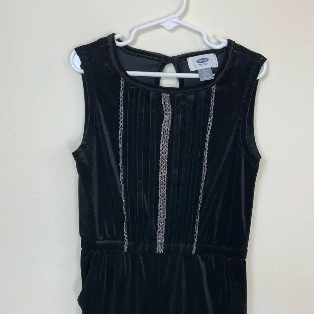 Old Navy Velour Jumpsuit with Metallic Trim XS Girl